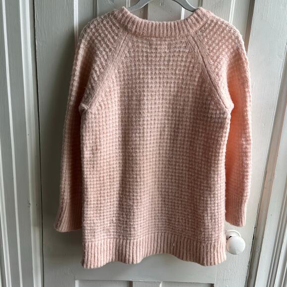 Lou & Grey Grid Knit Crewneck Cardigan Sweater Alpaca - Picture 6 of 8
